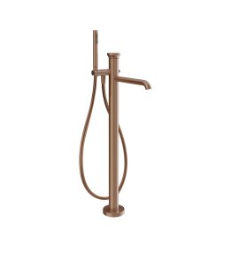 Gessi Origini Bateria wannowa wolnostojąca z zestawem prysznicowym Copper Brushed PVD 66028.708