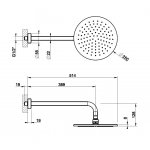 Gessi Origini Deszczownica Ø 250 mm na ramieniu ściennym Chrom 66148.031