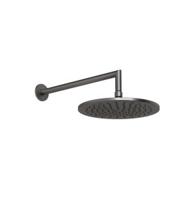 Gessi Origini Deszczownica Ø 250 mm z ramieniem ściennym Black Metal Brushed PVD 63348.707