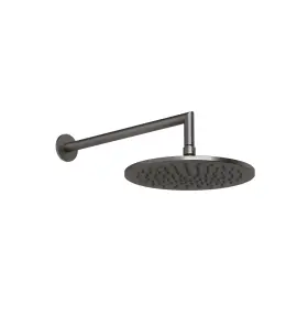Gessi Origini Deszczownica Ø 250 mm z ramieniem ściennym Black Metal Brushed PVD 63348.707