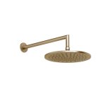 Gessi Origini Deszczownica Ø 250 mm z ramieniem ściennym Warm Bronze Brushed PVD 63348.726