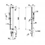 Gessi Origini Drążek prysznicowy ze słuchawką i przyłączem kątowym Chrom 66142.031