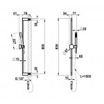Gessi Origini Drążek prysznicowy ze słuchawką Chrom 66145.031