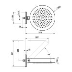 Gessi Origini Głowica prysznicowa ścienna Ø 320 mm z powłoką antywapienną Chrom 66150.031