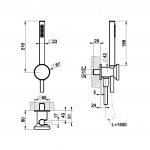 Gessi Origini Słuchawka prysznicowa z uchwytem ściennym Chrom 66123.031
