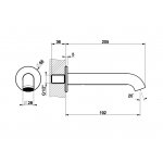 Gessi Origini Wylewka ścienna 192 mm Chrom 66103.031