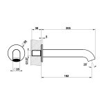 Gessi Origini Wylewka ścienna 192 mm Warm Bronze Brushed PVD 66103.726