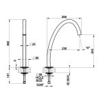 Gessi Origini Wylewka umywalkowa 230 mm Matte Greige 66025.273