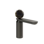 Gessi Perle Bateria umywalkowa z korkiem klik-klak black metal brushed pvd/murano sfaccettato 74251.707