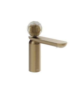 Gessi Perle Bateria umywalkowa z korkiem klik-klak warm bronze brushed pvd/murano battuto 74451.726