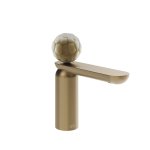 Gessi Perle Bateria umywalkowa z korkiem klik-klak warm bronze brushed pvd/murano battuto 74451.726