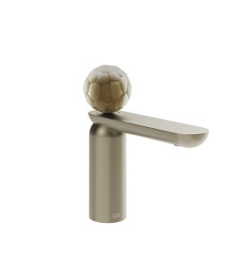 Gessi Perle Bateria umywalkowa z korkiem klik-klak finox brushed nickel/murano battuto 74451.149