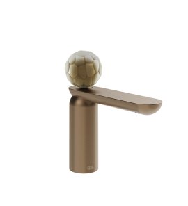 Gessi Perle Bateria umywalkowa z korkiem klik-klak copper brushed pvd/murano battuto 74451.708