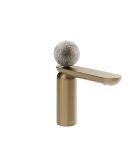Gessi Perle Bateria umywalkowa z korkiem klik-klak warm bronze brushed pvd/murano pulegoso 74651.726