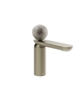 Gessi Perle Bateria umywalkowa z korkiem klik-klak finox brushed nickel/murano pulegoso 74651.149