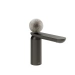 Gessi Perle Bateria umywalkowa z korkiem klik-klak black metal brushed pvd/murano pulegoso 74651.707