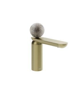 Gessi Perle Bateria umywalkowa z korkiem klik-klak brass brushed pvd/murano pulegoso 74651.727