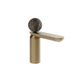 Gessi Perle Bateria umywalkowa z korkiem klik-klak warm bronze brushed pvd/emperador dark marble 74151.726