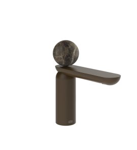 Gessi Perle Bateria umywalkowa z korkiem klik-klak dark bronze/emperador dark marble 74151.845