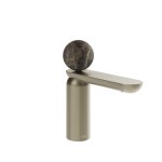 Gessi Perle Bateria umywalkowa z korkiem klik-klak finox brushed nickel/emperador dark marble 74151.149