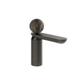 Gessi Perle Bateria umywalkowa z korkiem klik-klak black metal brushed pvd/emperador dark marble 74151.707