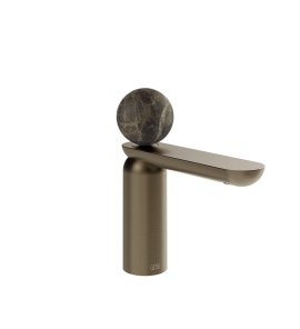 Gessi Perle Bateria umywalkowa z korkiem klik-klak coffee bronze brushed pvd/emperador dark marble 74151.761