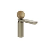 Gessi Perle Bateria umywalkowa z korkiem klik-klak finox brushed nickel/onyx cola 74351.149