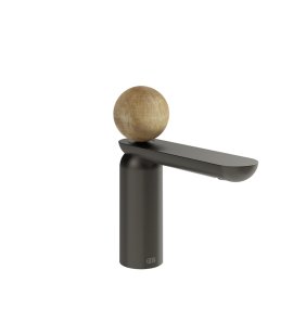 Gessi Perle Bateria umywalkowa z korkiem klik-klak black metal brushed pvd/onyx cola 74351.707