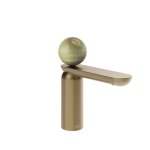 Gessi Perle Bateria umywalkowa z korkiem klik-klak warm bronze brushed pvd/onyx green 74551.726