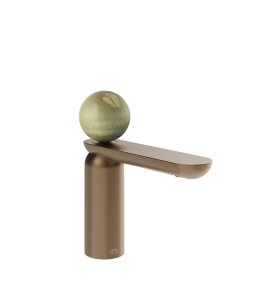 Gessi Perle Bateria umywalkowa z korkiem klik-klak copper brushed pvd/onyx green 74551.708