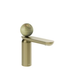 Gessi Perle Bateria umywalkowa z korkiem klik-klak brass brushed pvd/onyx green 74551.727