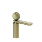 Gessi Perle Bateria umywalkowa z korkiem klik-klak brass brushed pvd/onyx green 74551.727