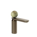Gessi Perle Bateria umywalkowa z korkiem klik-klak coffee bronze brushed pvd/onyx green 74551.761