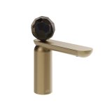 Gessi Perle Bateria umywalkowa z korkiem klik-klak warm bronze brushed pvd/Murano Sfaccettato 74202.726