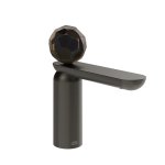 Gessi Perle Bateria umywalkowa z korkiem klik-klak black metal brushed pvd/Murano Sfaccettato 74202.707