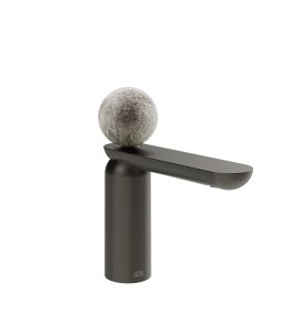 Gessi Perle Bateria umywalkowa bez korka black metal brushed pvd/Murano Pulegoso 74602.707