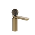 Gessi Perle Bateria umywalkowa bez korka warm bronze brushed pvd/Emperador Dark marble 74102.726