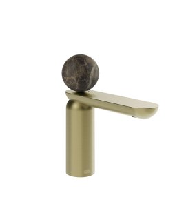Gessi Perle Bateria umywalkowa bez korka brass brushed pvd/Emperador Dark marble 74102.727