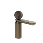 Gessi Perle Bateria umywalkowa bez korka coffee bronze brushed pvd/Emperador Dark marble 74102.761