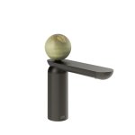 Gessi Perle Bateria umywalkowa bez korka black metal brushed pvd/onyx green 74502.707