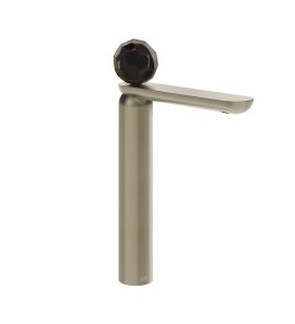 Gessi Perle Bateria umywalkowa z korkiem klik-klak finox brushed nickel/murano sfaccettato 74253.149