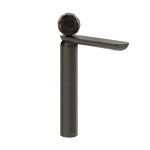 Gessi Perle Bateria umywalkowa z korkiem klik-klak black metal brushed pvd/murano sfaccettato 74253.707