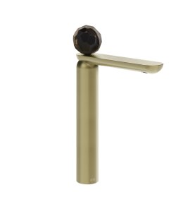 Gessi Perle Bateria umywalkowa z korkiem klik-klak brass brushed pvd/murano sfaccettato 74253.727