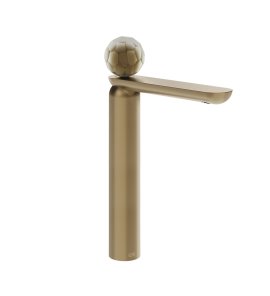 Gessi Perle Bateria umywalkowa z korkiem klik-klak warm bronze brushed pvd/murano battuto 74453.726