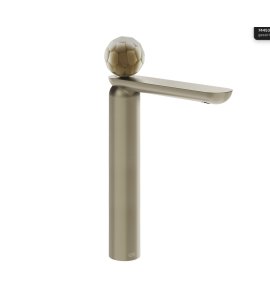 Gessi Perle Bateria umywalkowa z korkiem klik-klak finox brushed nickel/murano battuto 74453.149