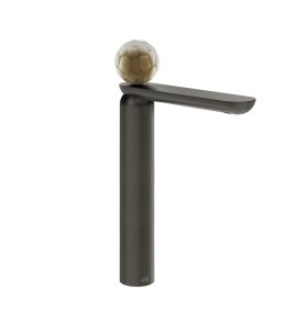Gessi Perle Bateria umywalkowa z korkiem klik-klak black metal brushed pvd/murano battuto 74453.707