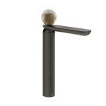 Gessi Perle Bateria umywalkowa z korkiem klik-klak black metal brushed pvd/murano battuto 74453.707