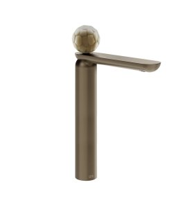 Gessi Perle Bateria umywalkowa z korkiem klik-klak coffee bronze brushed pvd/murano battuto 74453.761