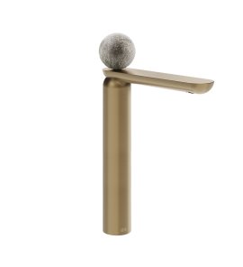 Gessi Perle Bateria umywalkowa z korkiem klik-klak warm bronze brushed pvd/murano pulegoso 74653.726