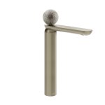 Gessi Perle Bateria umywalkowa z korkiem klik-klak finox brushed nickel/murano pulegoso 74653.149